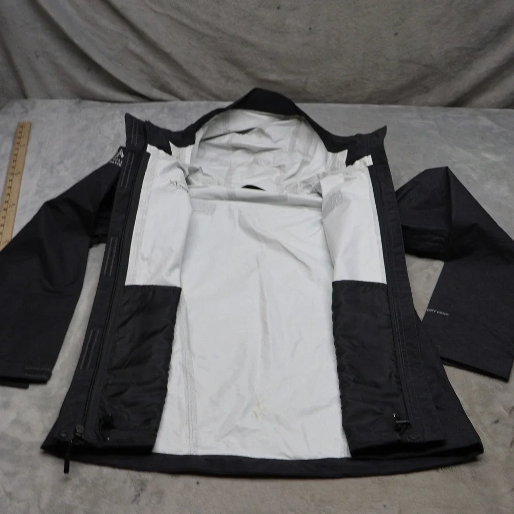 North Face Jacket Womens Small Grey Heathered Waterproof Wind Rain Light LOGO
